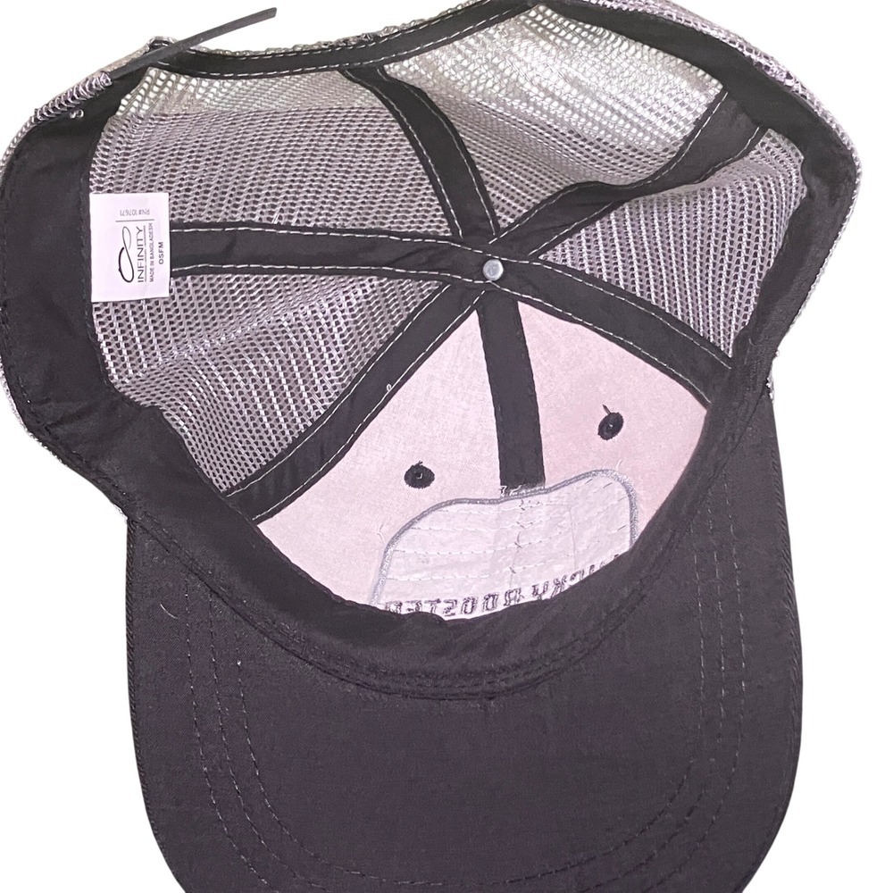 Lucky Rooster Whiskey Infinity Trucker Hat Men Gray   Mesh Snapback Adjustable - Picture 4 of 5